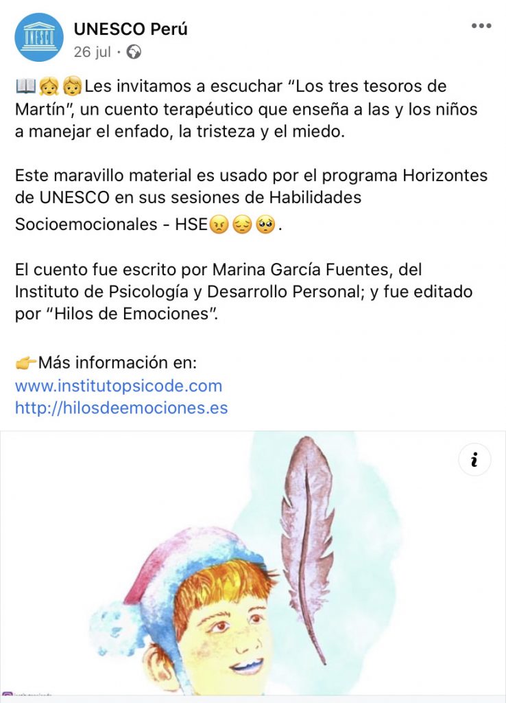 El cuento de los tres tesoros de Martin utilizado por el programa horizontes en la Unesco Perú